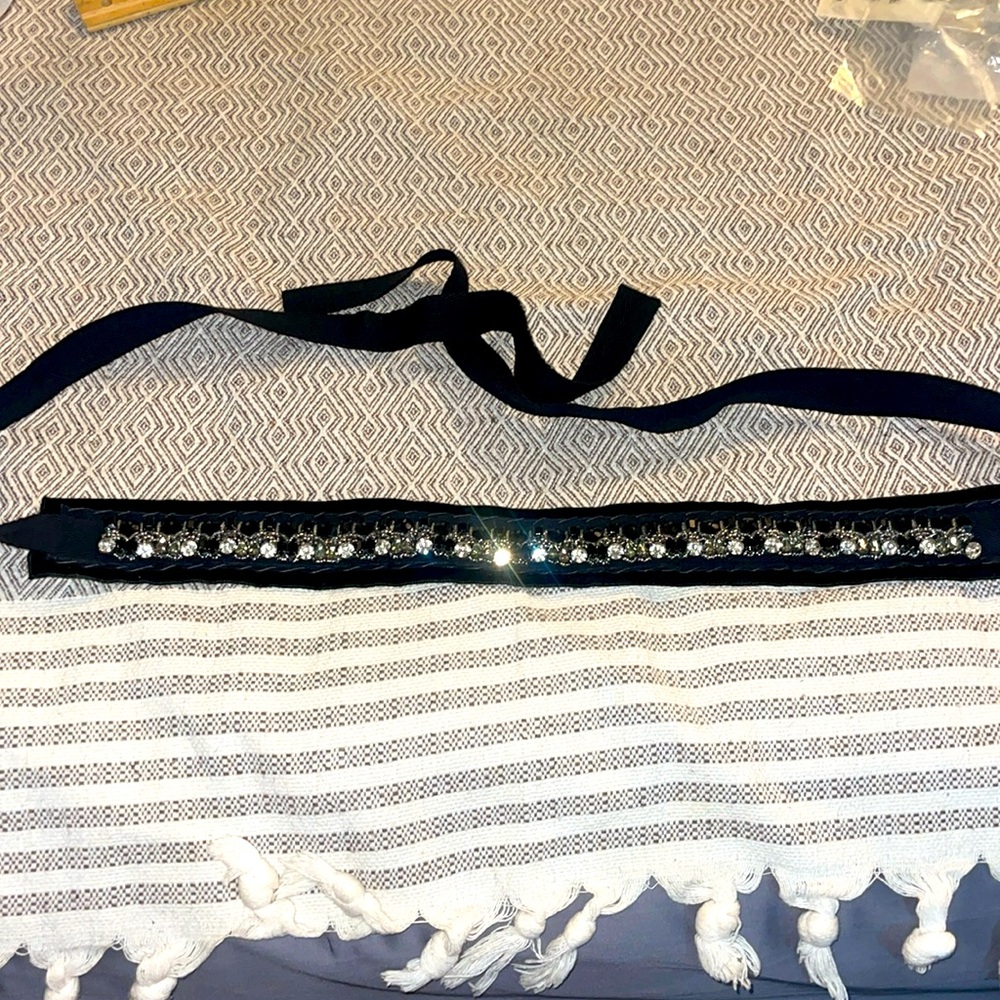Prada Vintage Beaded Velvet Belt